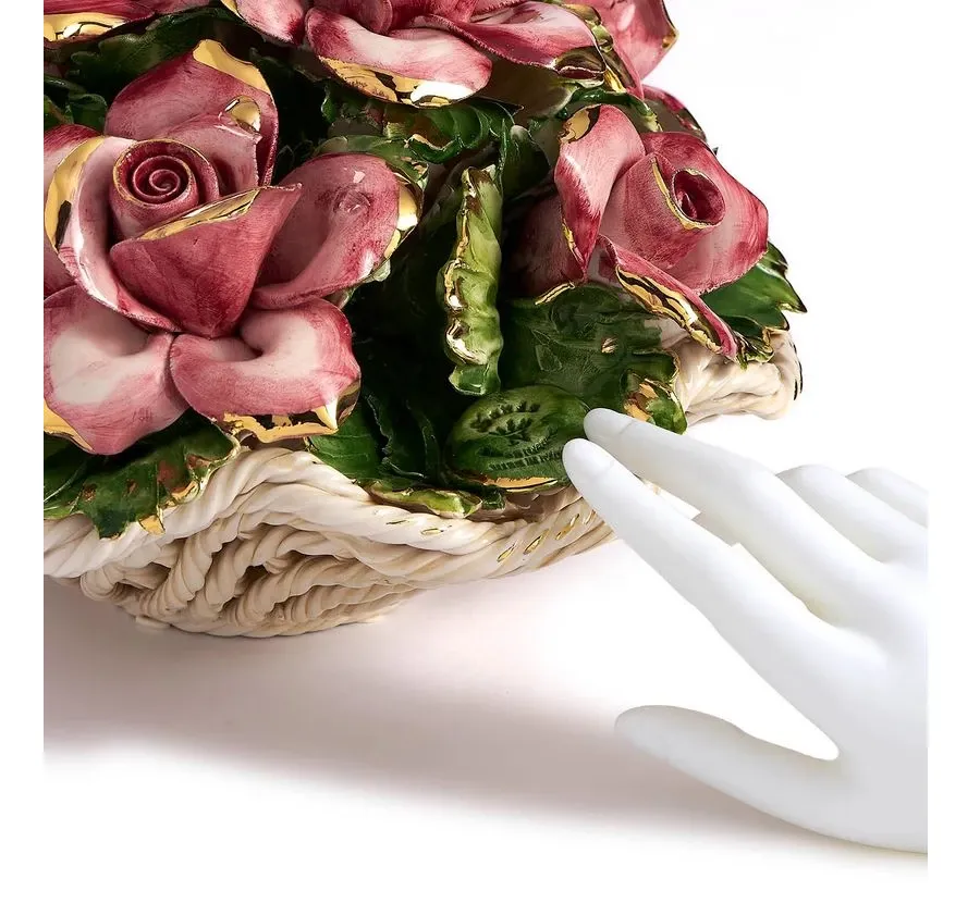 obrazek 4 Elegancka ozdoba ceramiczna z różami do salonu