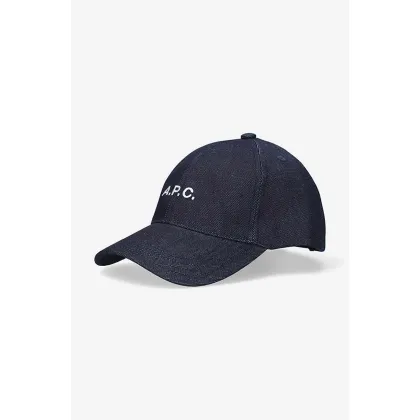 Zdjęcie A.P.C. czapka z daszkiem Casquette Charlie kolor granatowy z aplikacją COCSX.M24069-INDIGO