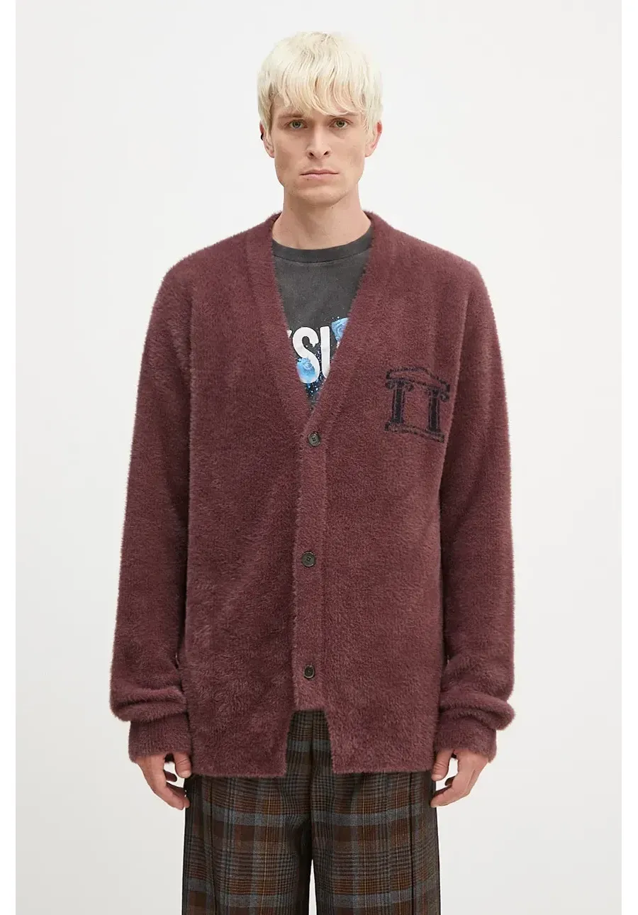 obrazek 1 Aries kardigan Oversized Chenille Knit Cardigan męski kolor brązowy AR2002402