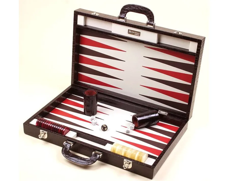 obrazek 1 Ciemnobrązowy komplet do rozgrywki w Backgammon
