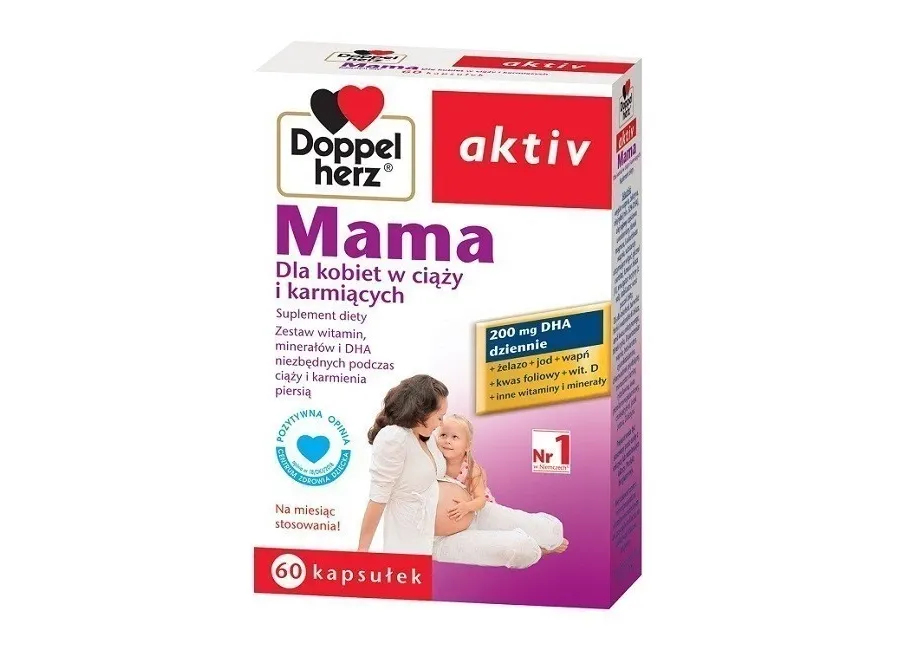 obrazek 1 Doppelherz Aktiv Mama, Suplement diety dla kobiet w ciąży i karmiących piersią, Kapsułki DOPPELHERZ