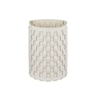 Picture White Bottega basket Ø40xH57 cm made of leather