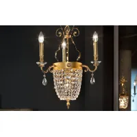Zdjęcie Złoty żyrandol z kryształowymi dodatkami - Elegantia