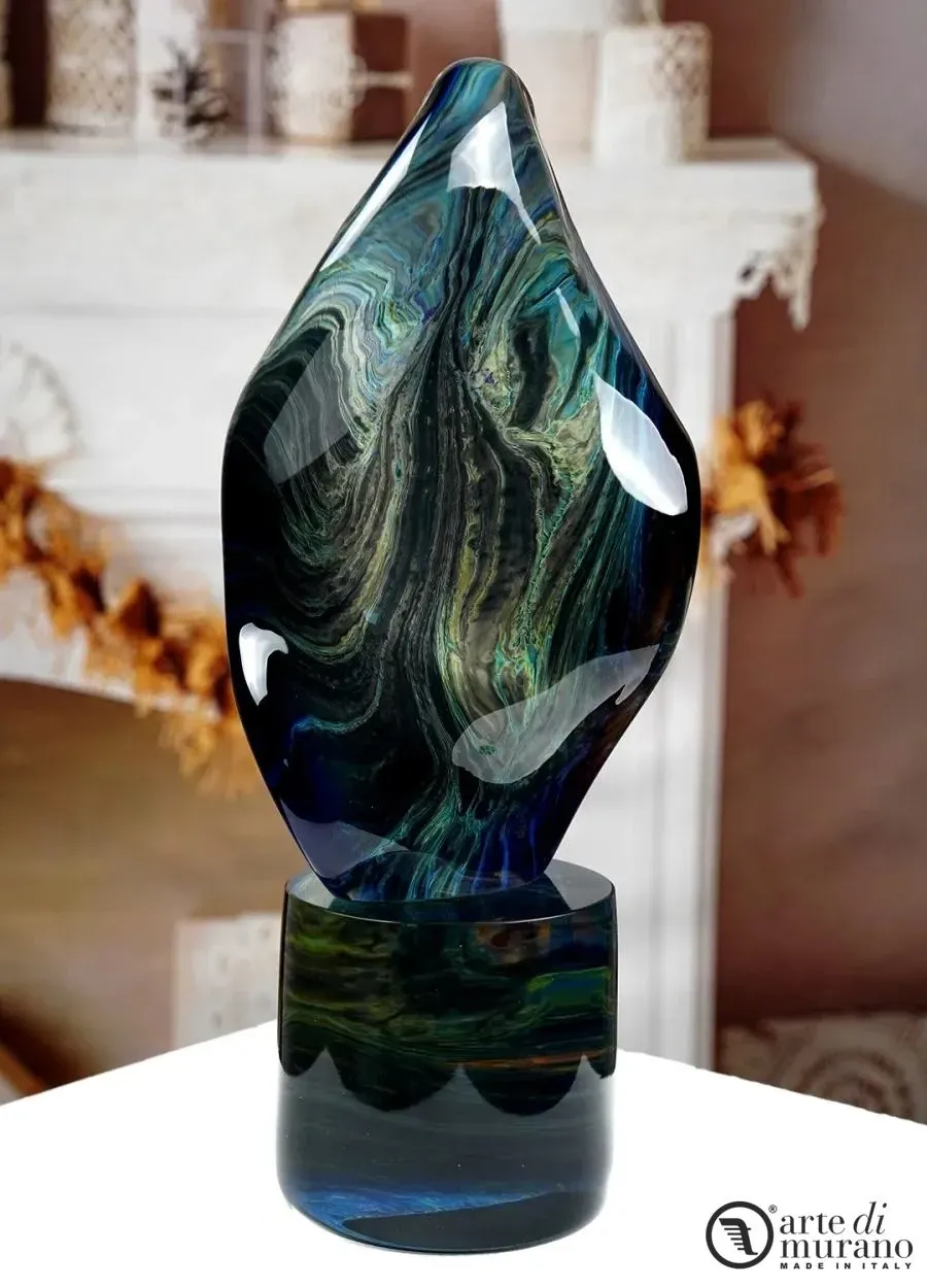 obrazek 1 Abstrakcyjna rzeźba w chalcedonie ze szkła Murano