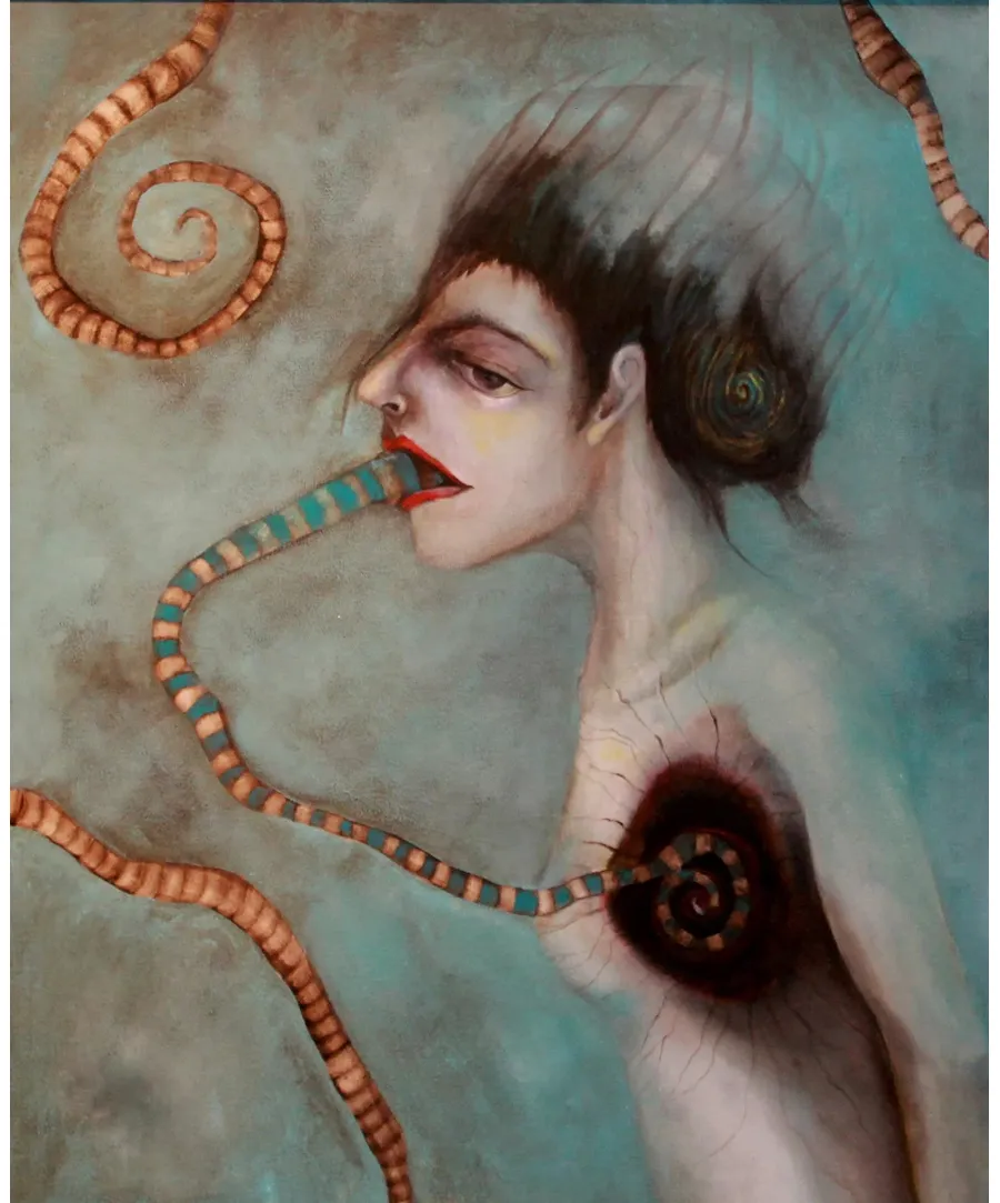 obrazek 1 "Sami sobie" - obraz olejny w złotej ramie, 55 c x 46 cm