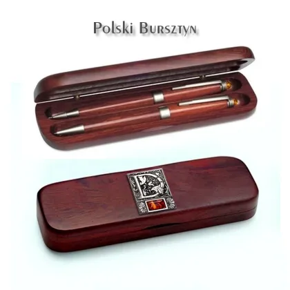 Zdjęcie Zestaw do pisania z bursztynem - inicjał
