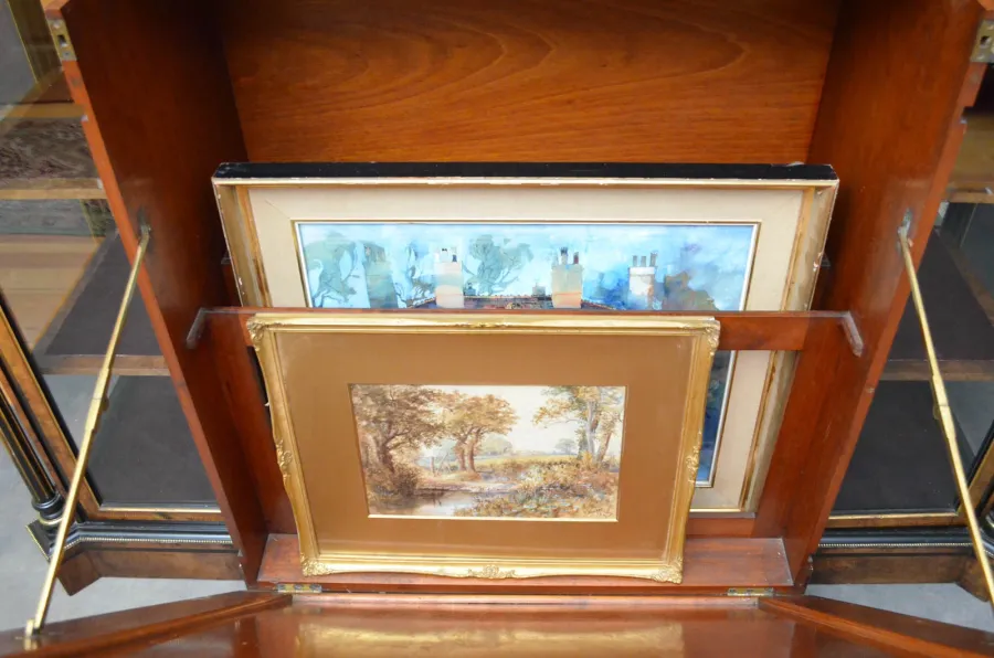 obrazek 5 Wyjątkowy kredens - orzech włoski, heban - antyk