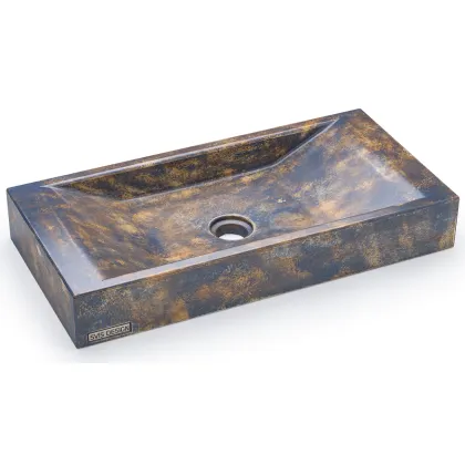 Zdjęcie Oszałamiająca umywalka 60 cm SIRIUS BASIC – GRANITE, niebiesko-szary i ochra, lakier półmatowy