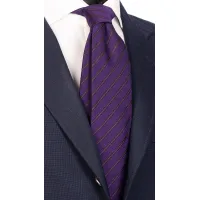 Picture Luxurious purple wool tie with delicate stripes