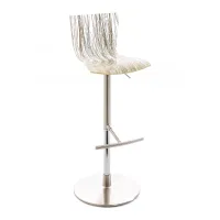 Picture Hipp steel stool, methacrylate seat / covered with leather - Colico
