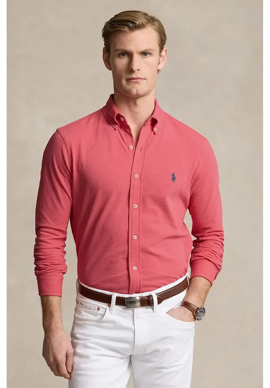 obrazek 1 Polo Ralph Lauren koszula bawełniana męska kolor czerwony regular z kołnierzykiem button-down 710654408