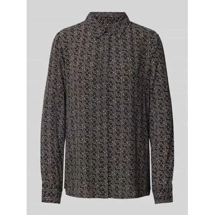 Zdjęcie Bluzka koszulowa o kroju regular fit z czystej wiskozy z bocznymi rozcięciami