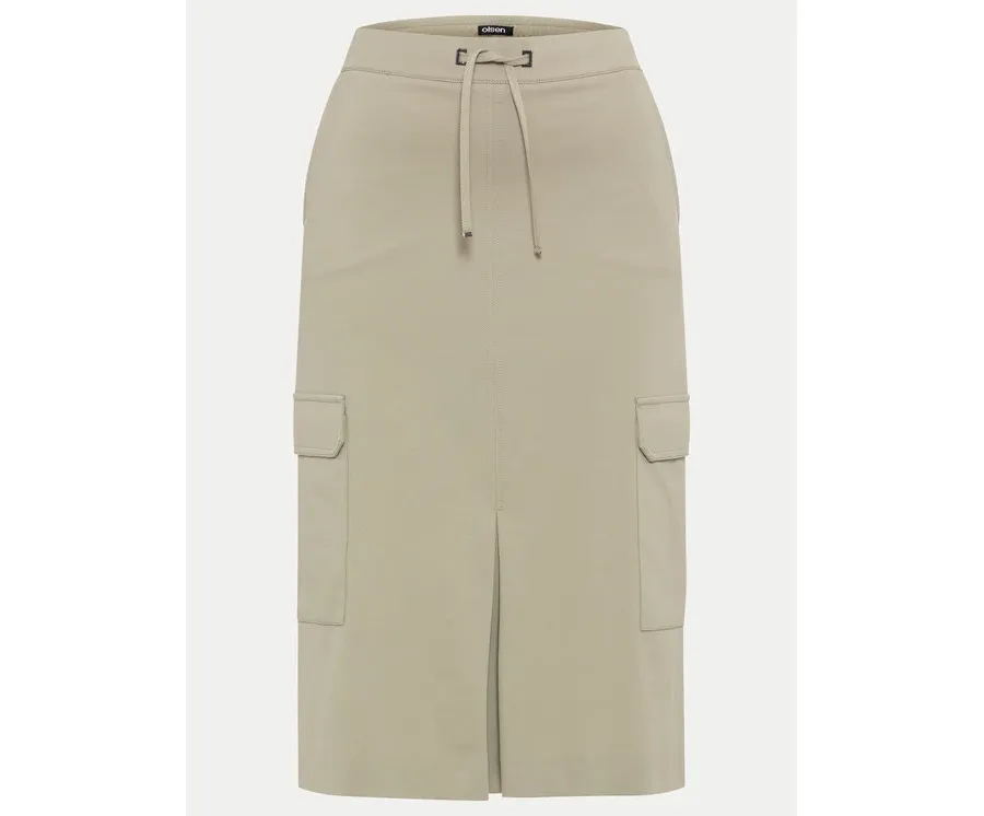 obrazek 1 Olsen Spódnica midi 16001362 Khaki Regular Fit