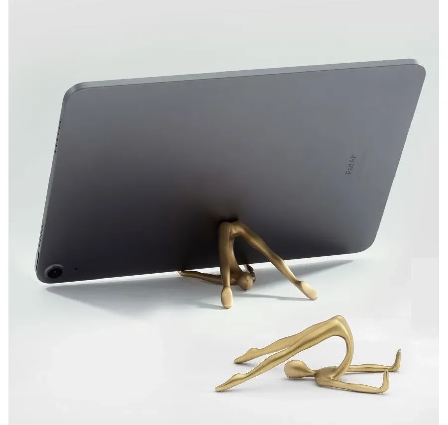 obrazek 1 Niezwykła podstawka mosiężna pod telefon lub tablet Yoga