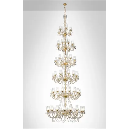 Zdjęcie Nowoczesny majestatyczny żyrandol kryształowy z klasycznymi zawieszkami o dużych rozmiarach – Il Paralume Marina