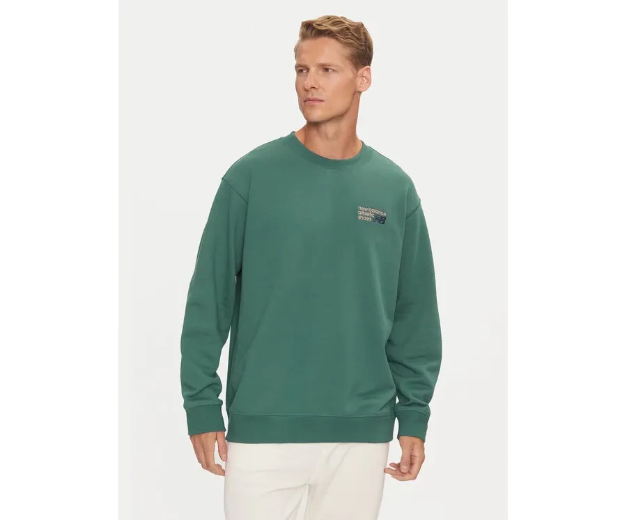 obrazek 1 New Balance Bluza Athletics Premium Logo MT41547NUS Zielony Relaxed Fit