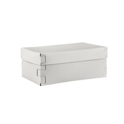 Zdjęcie Białe skórzane pudełko Snob 32x20xH13,5 cm