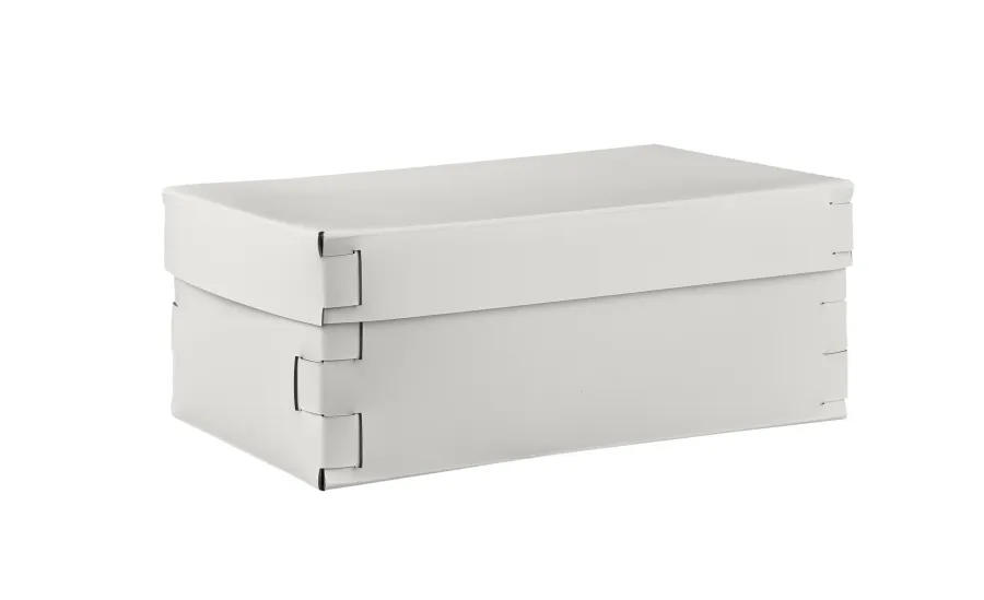 obrazek 1 Białe skórzane pudełko Snob 32x20xH13,5 cm