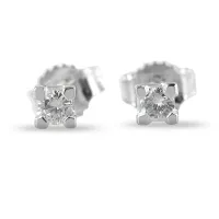 Zdjęcie Małe lekkie kolczyki punktowe z karatowymi diamentami