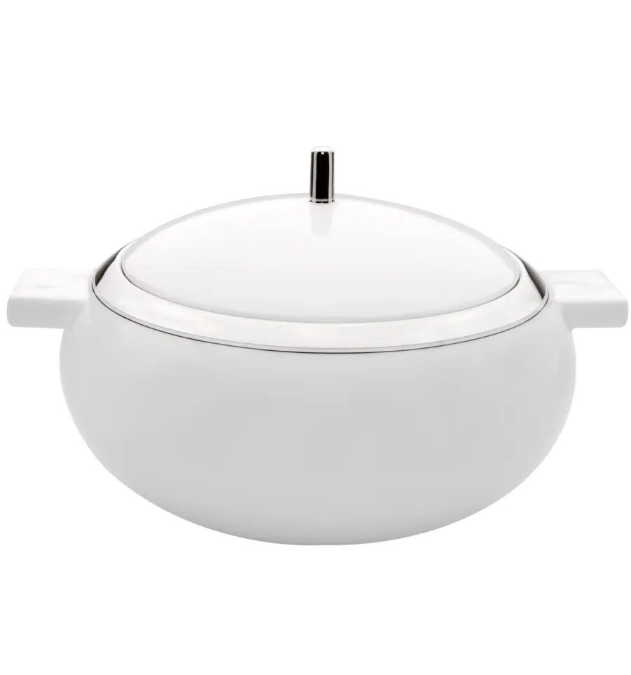 picture 1 Porcelain Domo Platinium soup tureen with a platinum finish - Vista Alegre