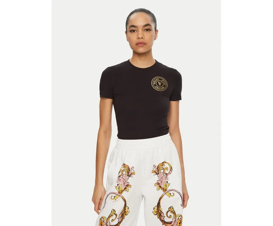 obrazek 1 Versace Jeans Couture T-Shirt 78HAHT00 Czarny Regular Fit
