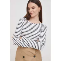 Zdjęcie Barbour longsleeve damski kolor biały odkryte plecy LML0856