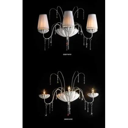 Zdjęcie Trójramienny kinkiet z Włoch z łańcuszkami kryształków