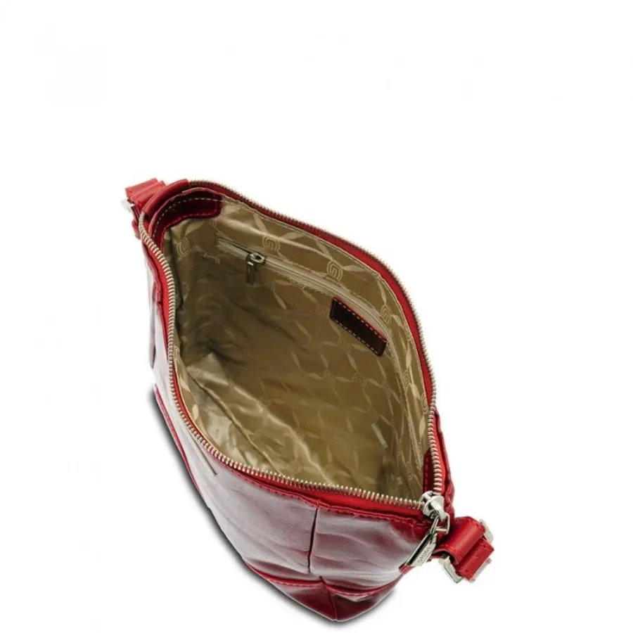 obrazek 5 Czerwona włoska torebka na ramię - Giudi