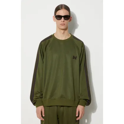 Zdjęcie Needles bluza Track Crew Neck Shirt męska kolor zielony z aplikacją OT227