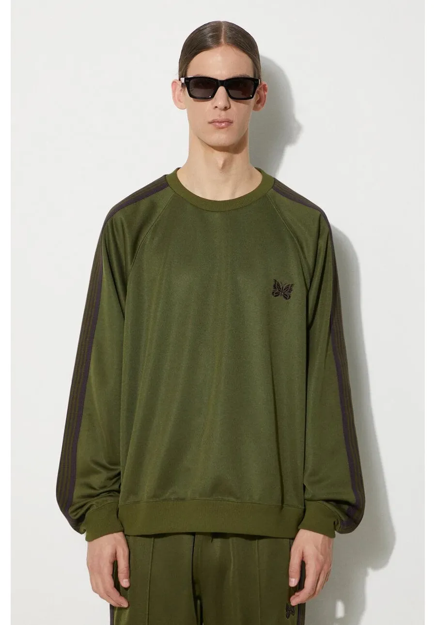 obrazek 1 Needles bluza Track Crew Neck Shirt męska kolor zielony z aplikacją OT227