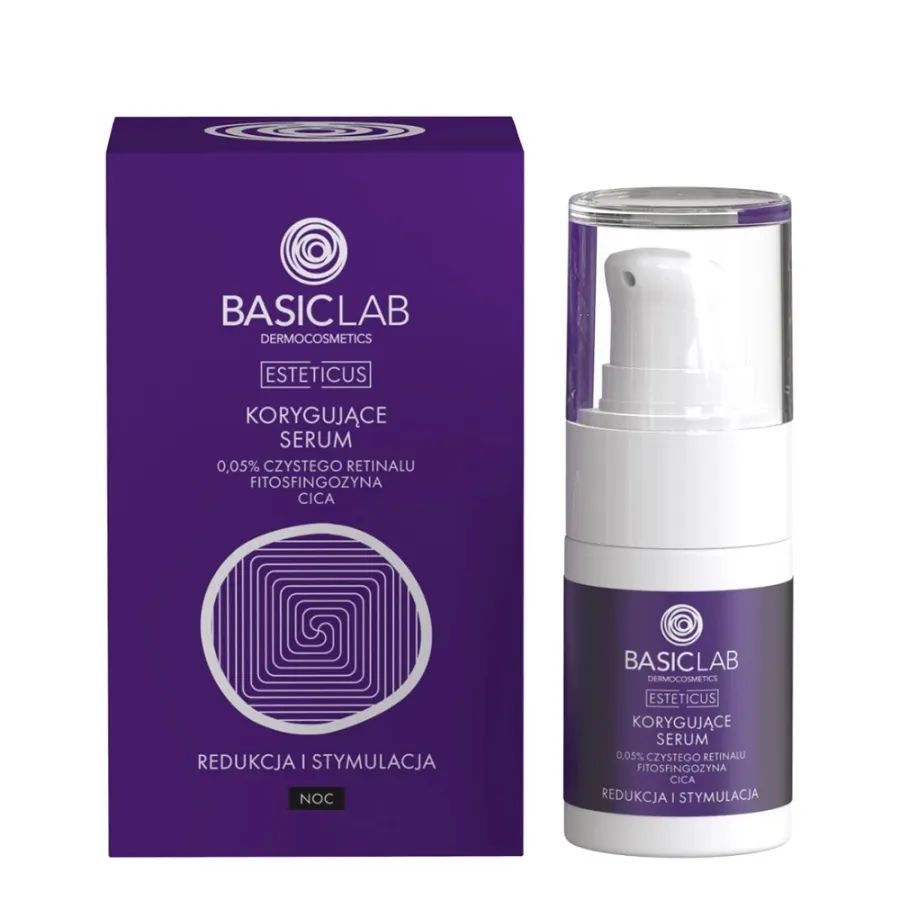 obrazek 1 BasicLab Esteticus Korygujące serum z retinalem 0,05% 15 ml Basiclab Dermocosmetics