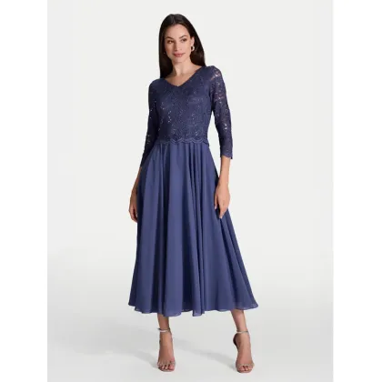 Zdjęcie Swing Sukienka koktajlowa 5AI08900 Niebieski Regular Fit