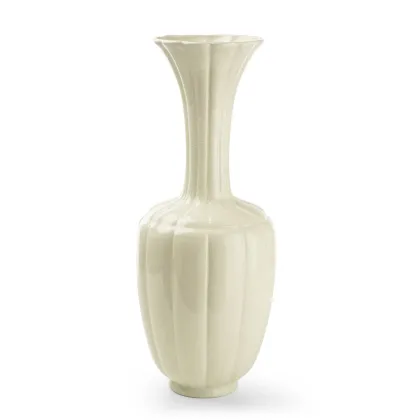 Picture Tall knurled vase in glazed ceramics H.88xL.35xD.Int.25 cm
