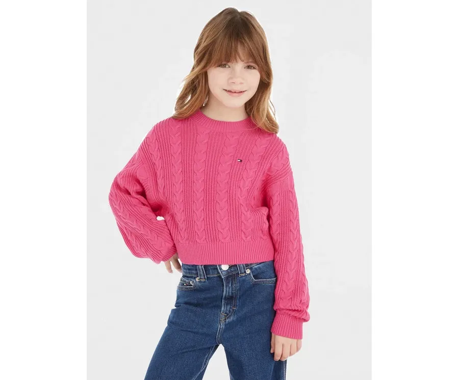 obrazek 1 Tommy Hilfiger Sweter KG0KG07629 Różowy Regular Fit