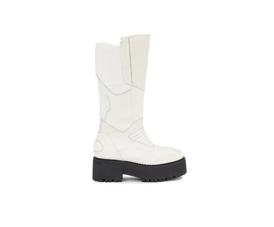 obrazek 1 Tommy Jeans Kozaki Tjw Long Shaft Biker Boot EN0EN02376 Biały
