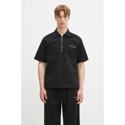 Zdjęcie No Problemo polo bawełniane Mini Problemo SS Work Shirt - Twill męski kolor czarny gładki NP4011403
