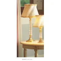 Zdjęcie Stylowa lampa kryształowa o szlifie diamentowym ze stożkowym kloszem w kolorze kości słoniowej – Il Paralume Marina