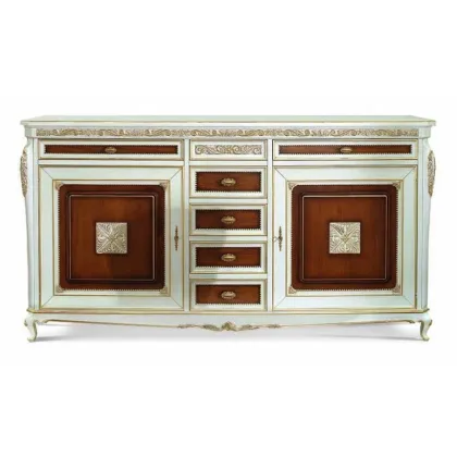 Zdjęcie Ekskluzywna antyczna 2-drzwiowa komoda z szufladami