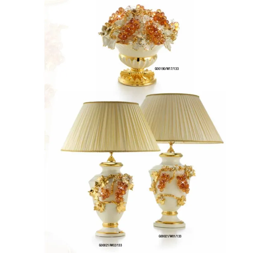 obrazek 1 Ekskluzywna ceramiczna lampa zdobiona bursztynowymi kiśćmi