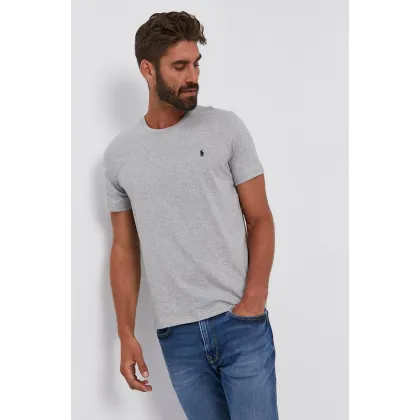 Zdjęcie Polo Ralph Lauren T-shirt bawełniany 714844756003 kolor szary gładki