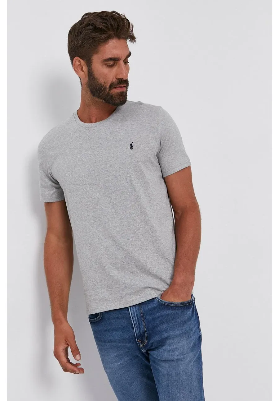 obrazek 1 Polo Ralph Lauren T-shirt bawełniany 714844756003 kolor szary gładki