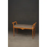 Zdjęcie Najwyższej jakości podwójny stołek z żółtodrzewu w edwardiańskim stylu - antyk