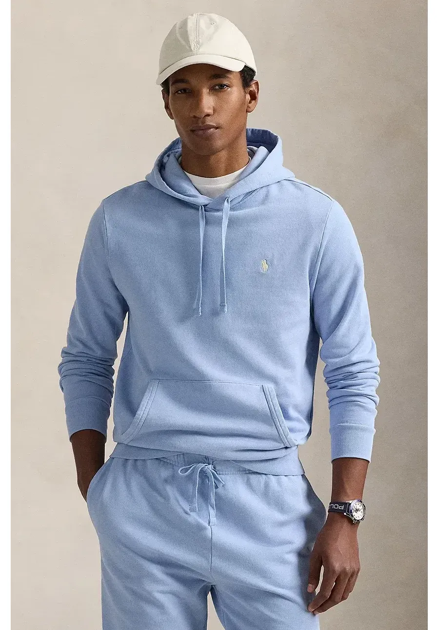 obrazek 1 Polo Ralph Lauren bluza bawełniana męska kolor niebieski z kapturem gładka 710916690