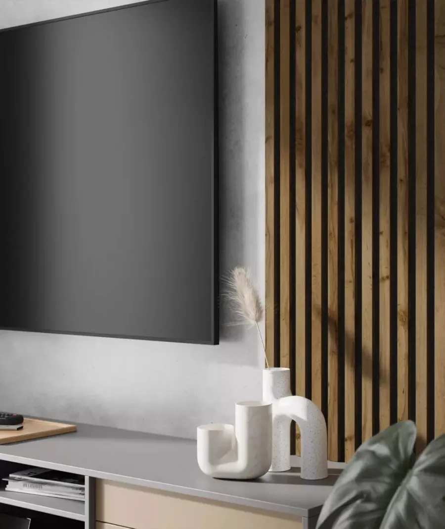 obrazek 1 275x30x2,6 cm LD Panel akustyczny na grubym filcu (lamel dąb wotan) - ścienny i sufitowy 3D