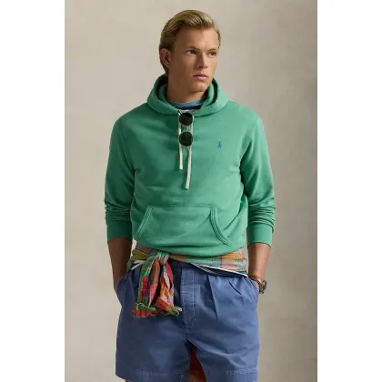 Zdjęcie Polo Ralph Lauren bluza męska kolor zielony z kapturem gładka 710766778