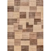Picture Stylish hand-woven carpet with brown squares from Iran - Jordan