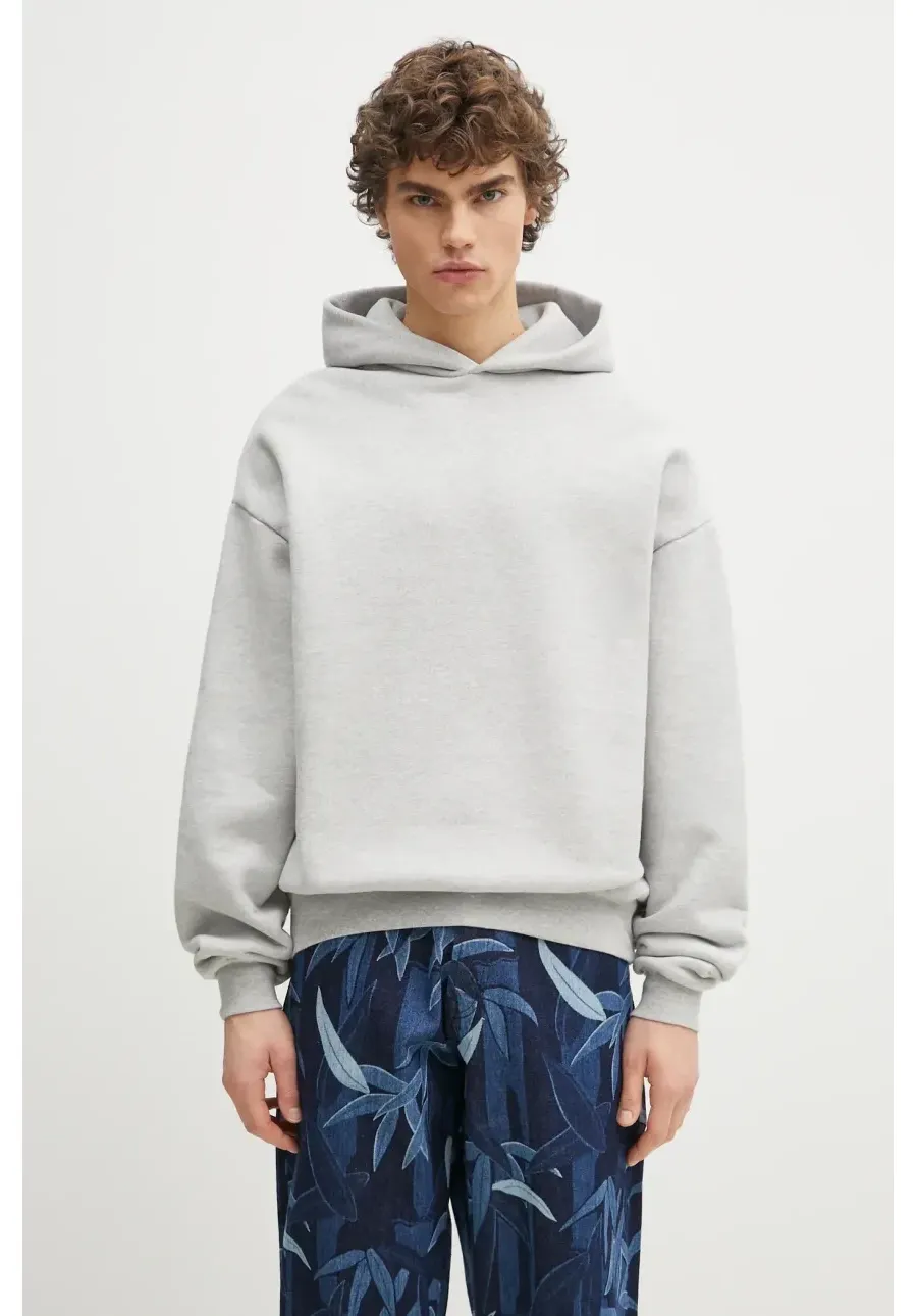 obrazek 1 MKI MIYUKI ZOKU bluza bawełniana 800 Gsm Superweight Hoody męska kolor szary z kapturem gładka 800.GSM.SUPERW.HOO