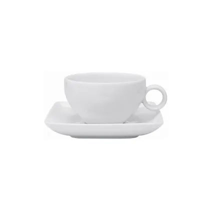 Picture White classic breakfast cup and saucer from the Carré White collection - 2 pieces - Vista Alegre