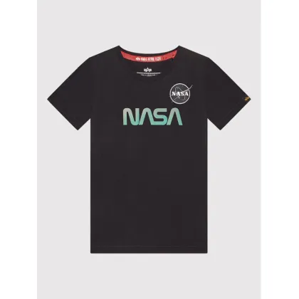 Zdjęcie Alpha Industries T-Shirt Nasa Rainbow Reflective 198718RR Czarny Regular Fit