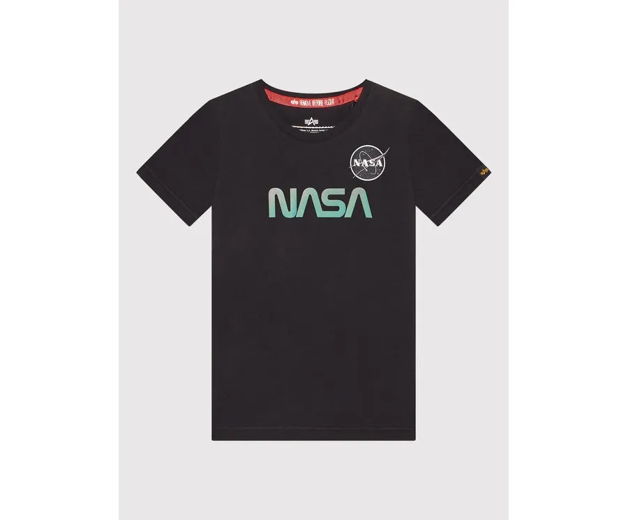 obrazek 1 Alpha Industries T-Shirt Nasa Rainbow Reflective 198718RR Czarny Regular Fit